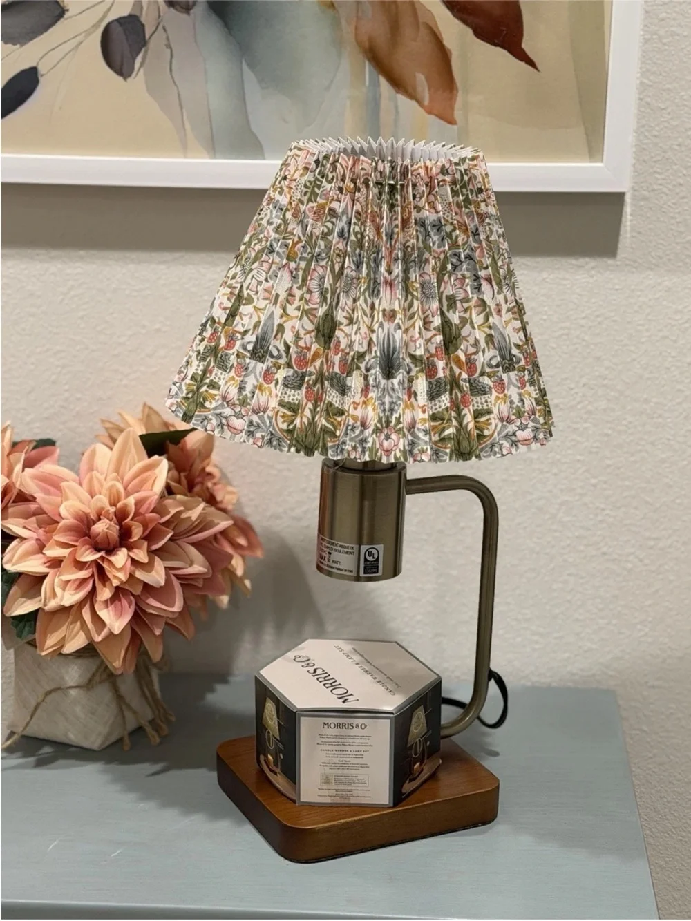 NEW! Morris & Co STRAWBERRY THIEF Candle Warmer & Lamp Set- STUNNING!
